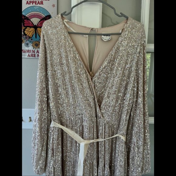 Arula Reign Glitter Sequin Formal Midi Dress Size A/1X - Picture 5 of 7